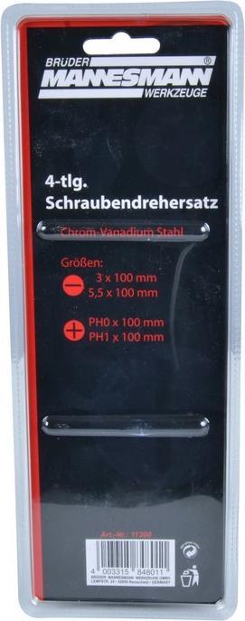 Actual product image Mannesmann Screwdriver set, 4 pcs.