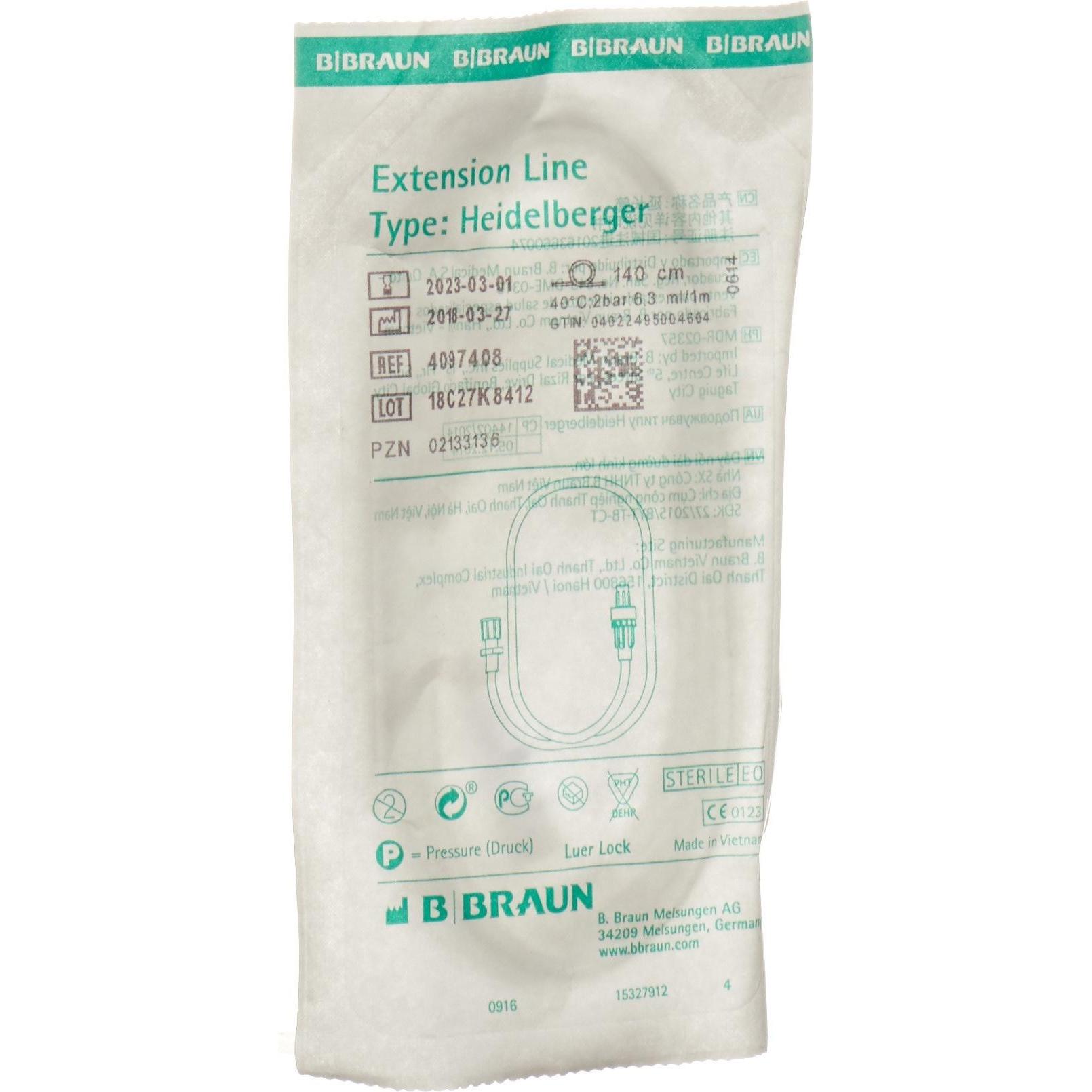 B.Braun, Praxisbedarf, B. Braun Extension Line Type Heidelberger 140cm Luer Lock