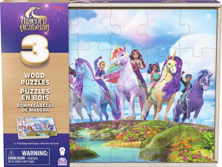 Immagine prodotto Spin Master Einhorn Academy 3Pack Holzpuzzle in Holzbox (24 pezzi)