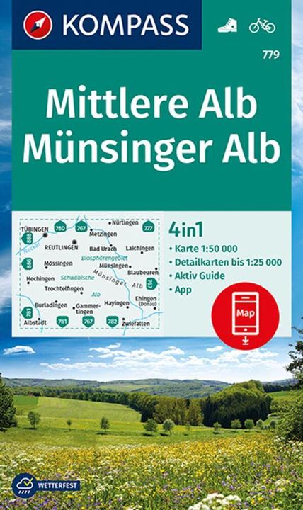 Actual product image KOMPASS Hiking Map Middle Alb, Münsi