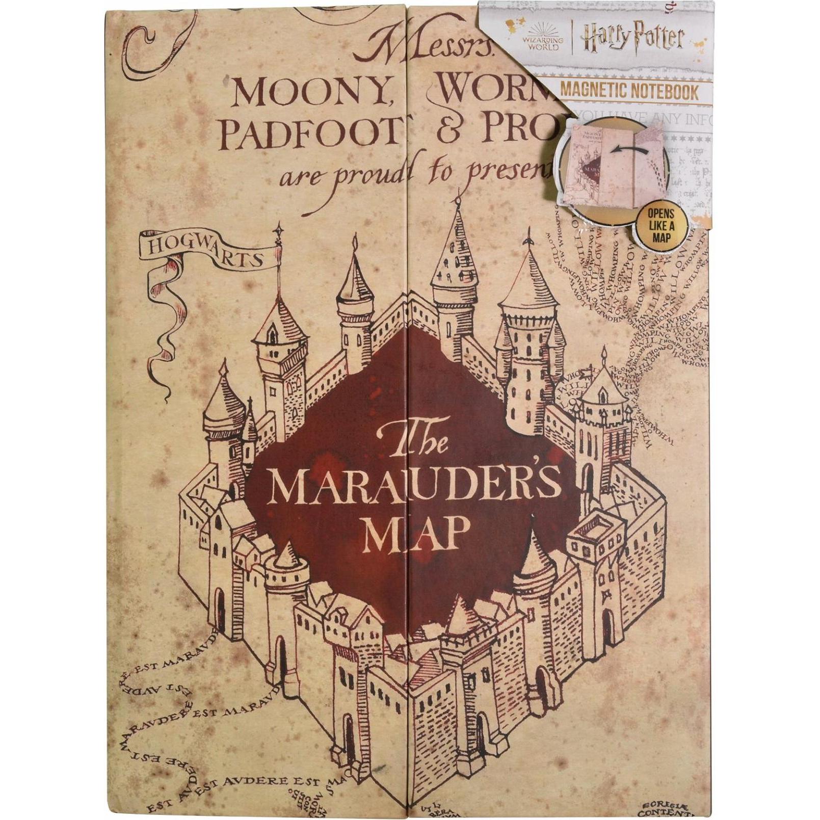 Blue Sky, Heft + Block, Harry Potter bloc-notes magnétique A5 Marauders Map (carton de 6) (A5, Liniert)