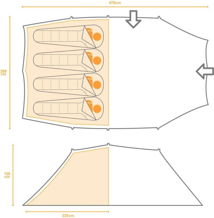 Actual product image Regatta 4man tunnel tent Vester (Tunnel tent, 4 persons)