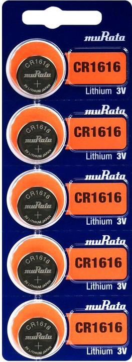 Actual product image Murata Lithium button cell CR 1616 (5 pcs., CR1616, 60 mAh)