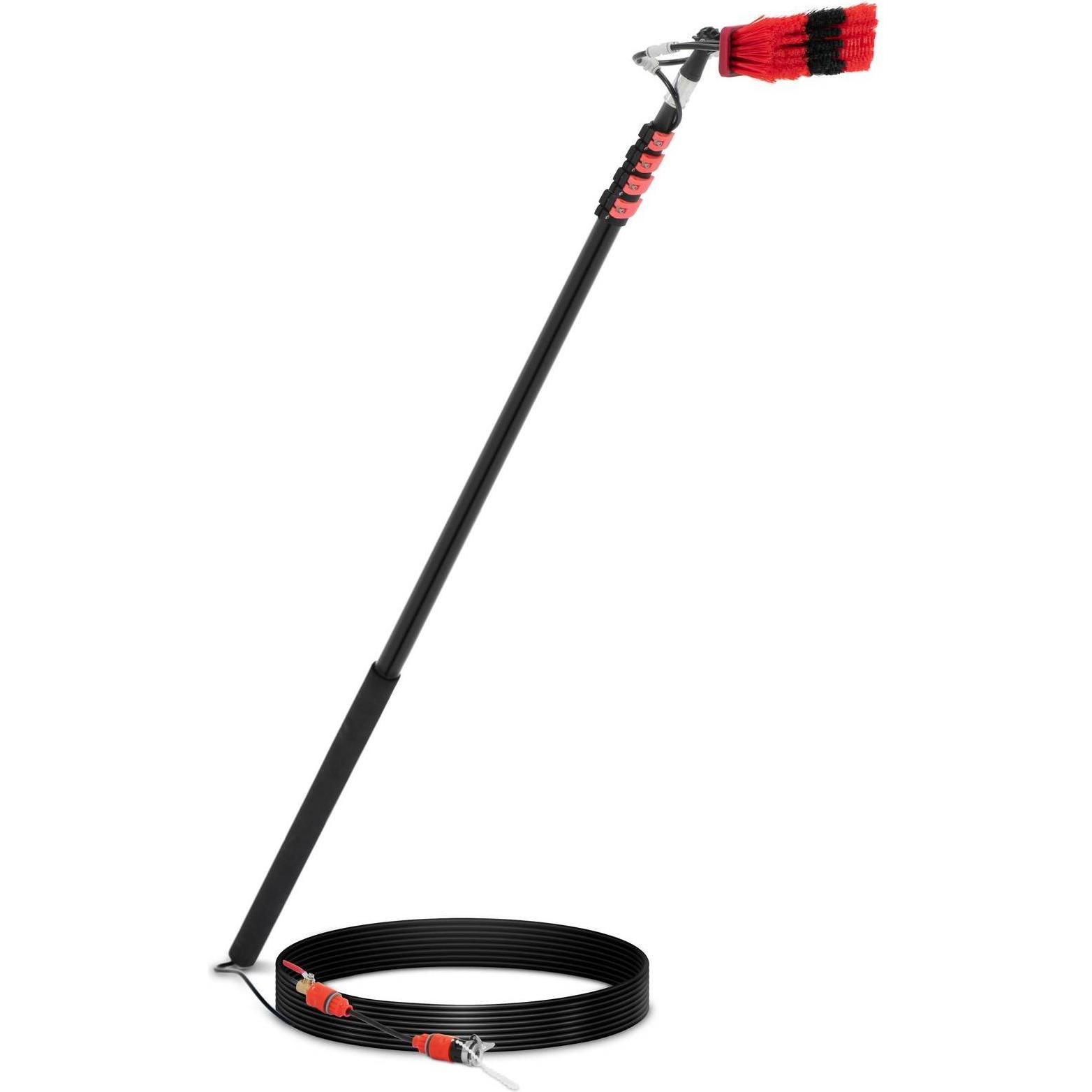 Ulsonix Teleskop-Waschbürste 175 - 720 cm Aluminium Bürste 35 cm aus PP Teleskopbürste, Reinigungsutensil, Rot, Schwarz