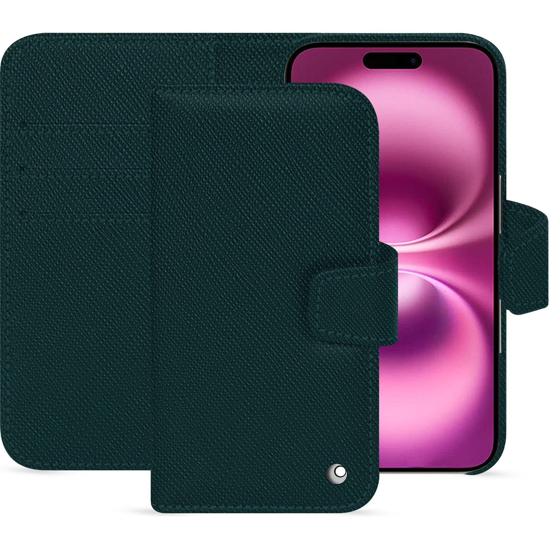 Noreve Lederschutzhülle Apple iPhone 16 Plus (Apple iPhone 16 Plus), Smartphone Hülle, Grün