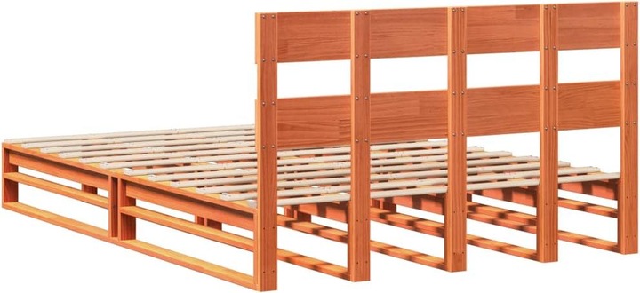 Immagine prodotto VidaXL Letto in legno massiccio Letto in legno Letto pallet con testiera 140x190cm pino (140 x 190 cm)