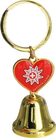 Produktbild Cotfer Porte-clés cloche de table dorée et coeur