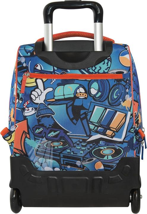 Actual product image Comix Ultra Bright School Backpack Trolley with LED Display, Large Compartments, Interchangeable Wheels