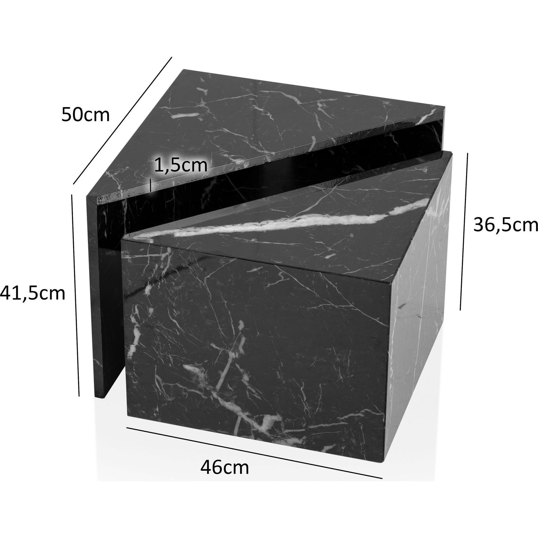 Thumbnail - FineBuy, Couchtisch + Beistelltisch, Elli (50 x 50 x 42 cm)