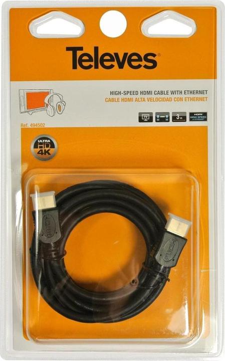 Produktbild Televes Preisner HDK300 HDMI-Kabel – HDMI Kabel (3 m, HDMI, HDMI) schwarz (3 m, HDMI, 2.0)
