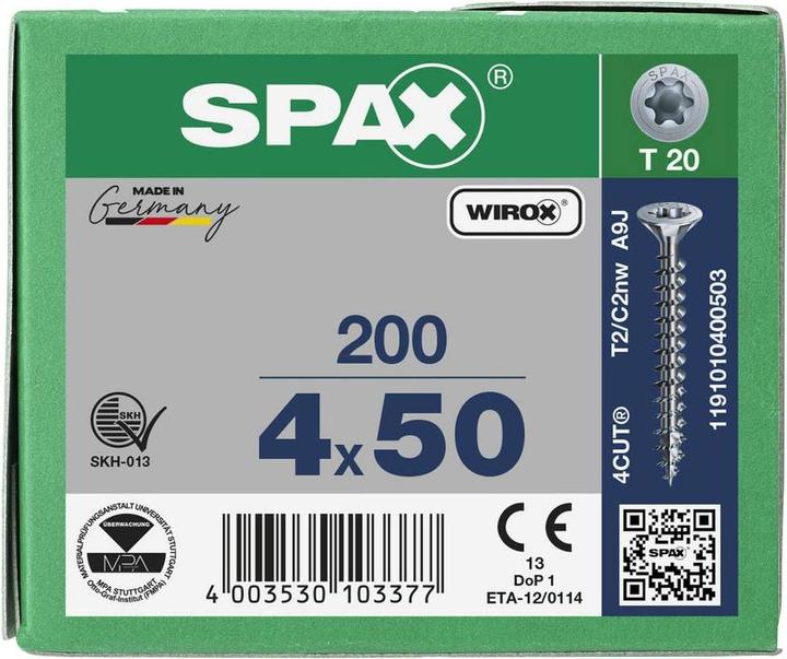 Produktbild Spax Senkmultikopf T-Star Plus T20 Vollgewinde Wirox (200 Schrauben pro Stück)