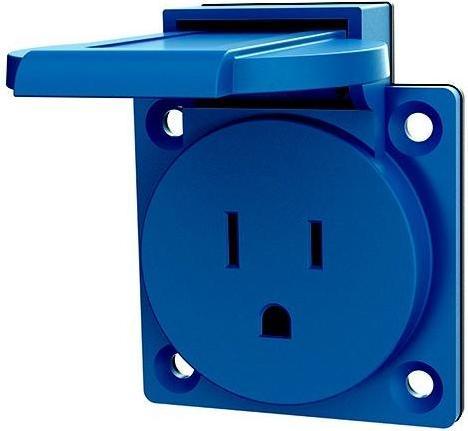 Image du produit Mennekes MEN 10087 Prise en saillie bleue 125V 15A 2P+E USA
