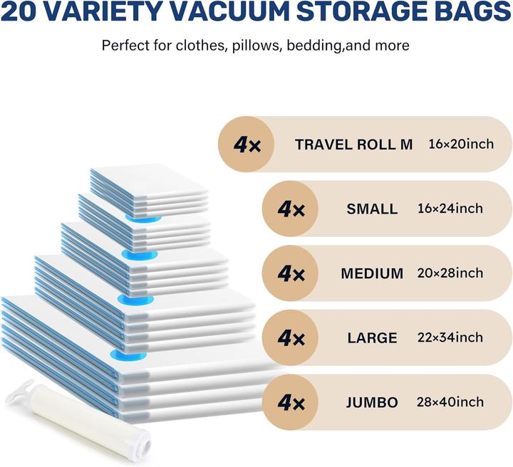 Image du produit Simple Deluxe Vakuumbeutel-Set für Kleidung (20 Stück)