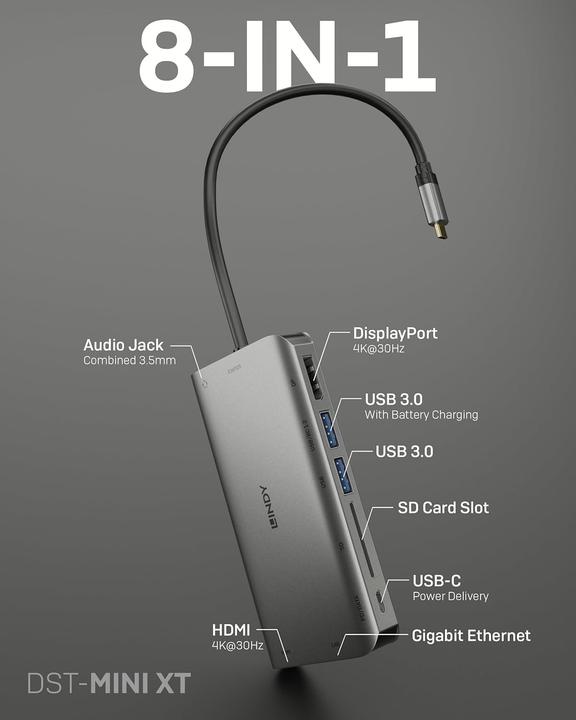 Produktbild Lindy DST-Mini XT (USB-C, 8 Ports)