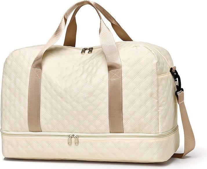 Actual product image Only-Bags.Store Lightweight Argyle Pattern Luggage Bag, Large Capacity Travel Duffle Bag, Portable Overnight