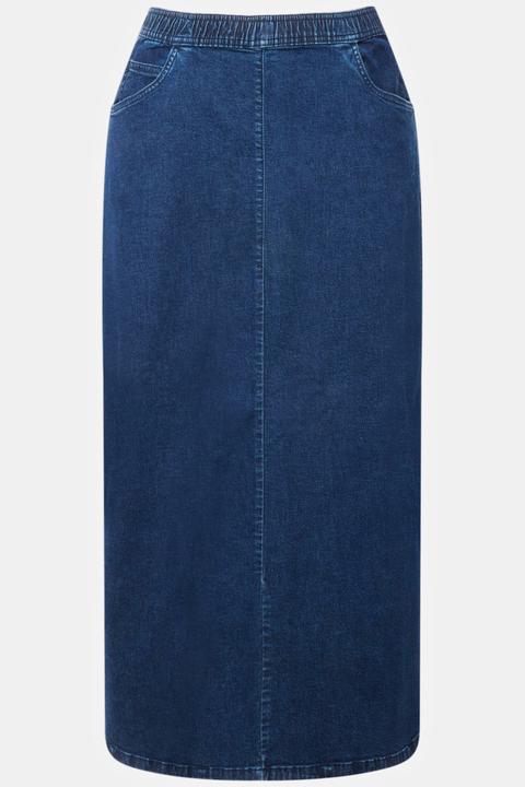 Image du produit Ulla Popken Jupe en jean évasée, taille élastique (60)