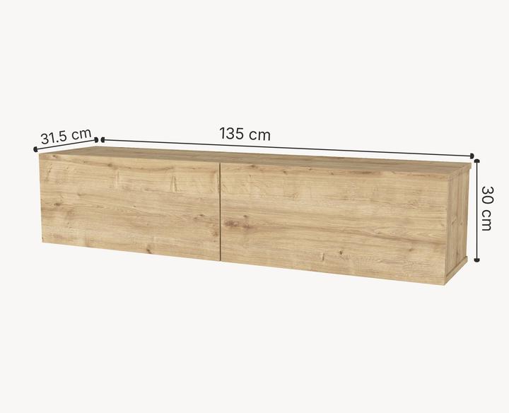 Produktbild En.Casa TV-Lowboard hängend Nolven 135x32x30 cm Eicheoptik (135 x 31.50 x 30 cm)