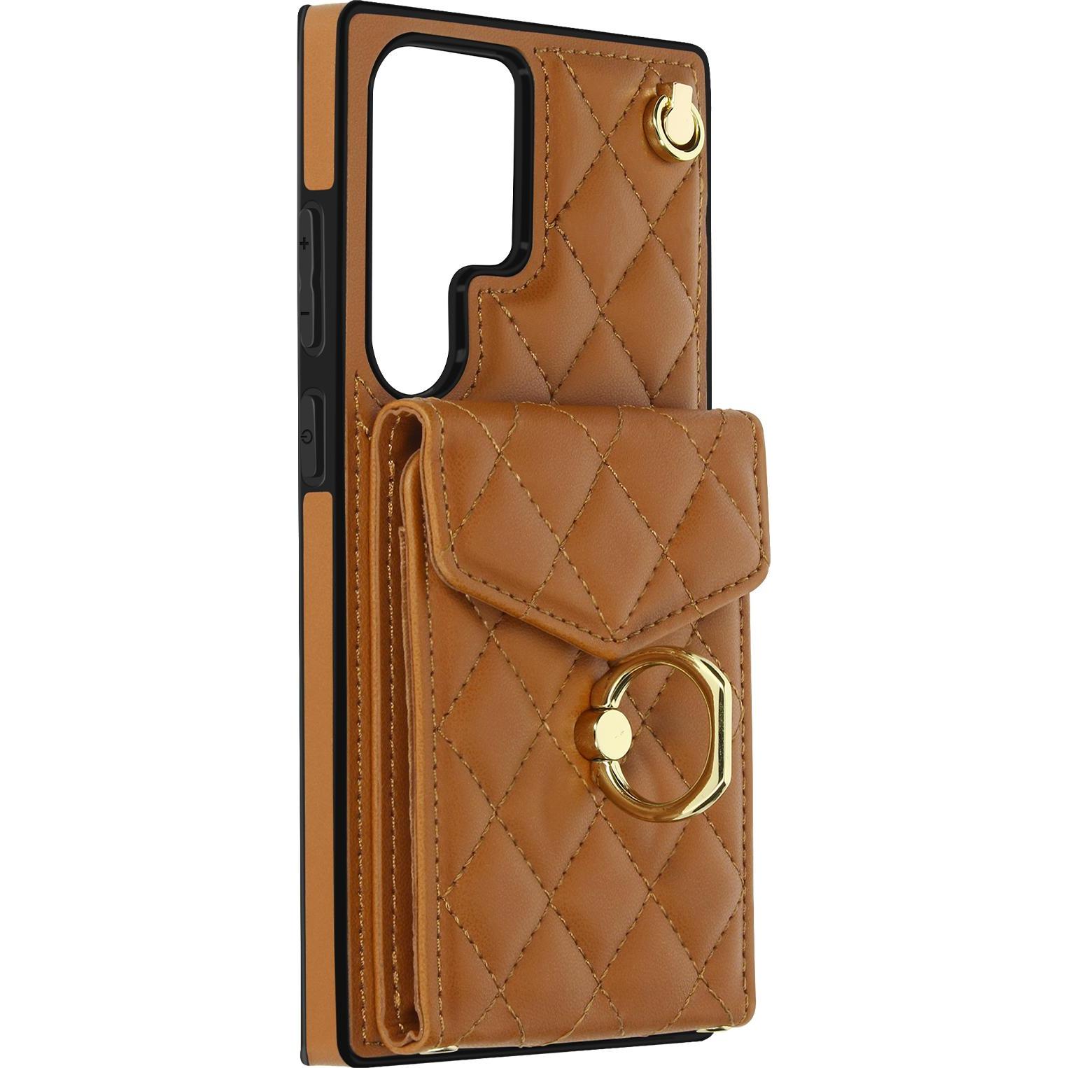 Avizar Crossbody Series (Samsung Galaxy S23 Ultra), Smartphone Hülle, Braun