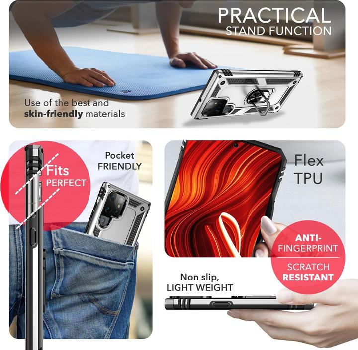 Produktbild Nalia Stossfeste Military-Style Ring Hülle (Samsung Galaxy S24 Ultra)