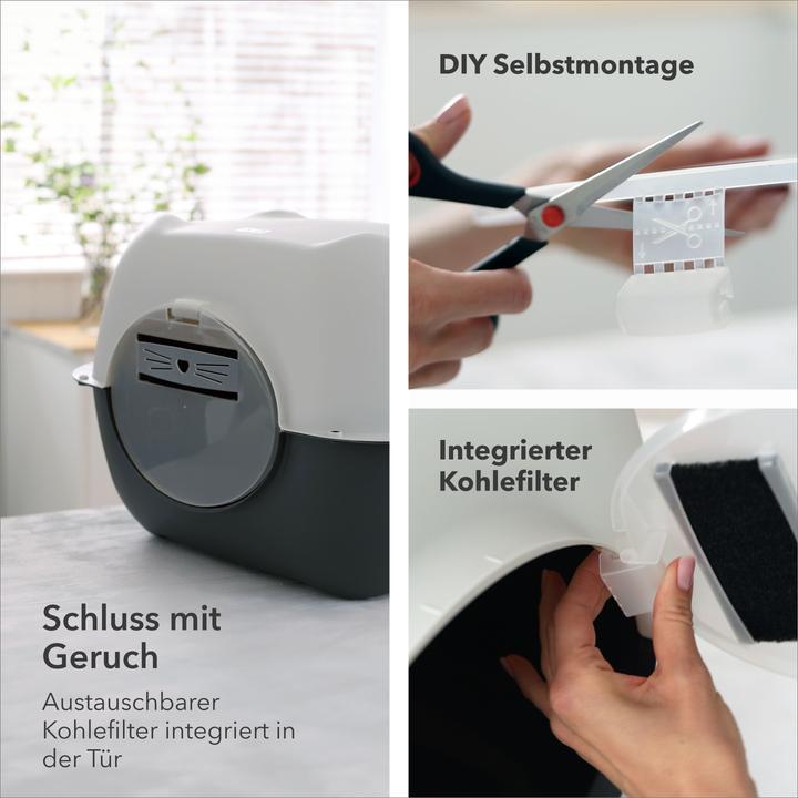 Actual product image Rotho Set Katzentoilette 3 Tlg. BELLA farbig sortiert (Cat litter box closed)