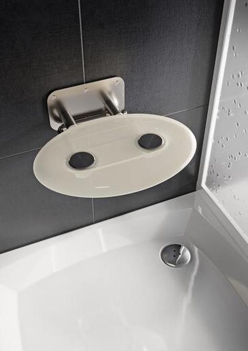 Ravak ovo p ii - douchezitje opaal, 41x35 cm, roestvrij staal/transparant wit