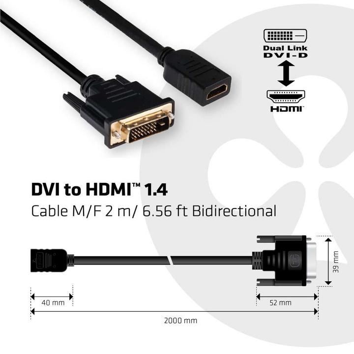 Produktbild Club 3D DVI — HDMI (Typ A) (2 m)