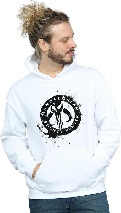 Immagine prodotto Star Wars The Mandalorian Bounty Hunter Splatter Skull Felpa con Cappuccio Uomo (4XL)