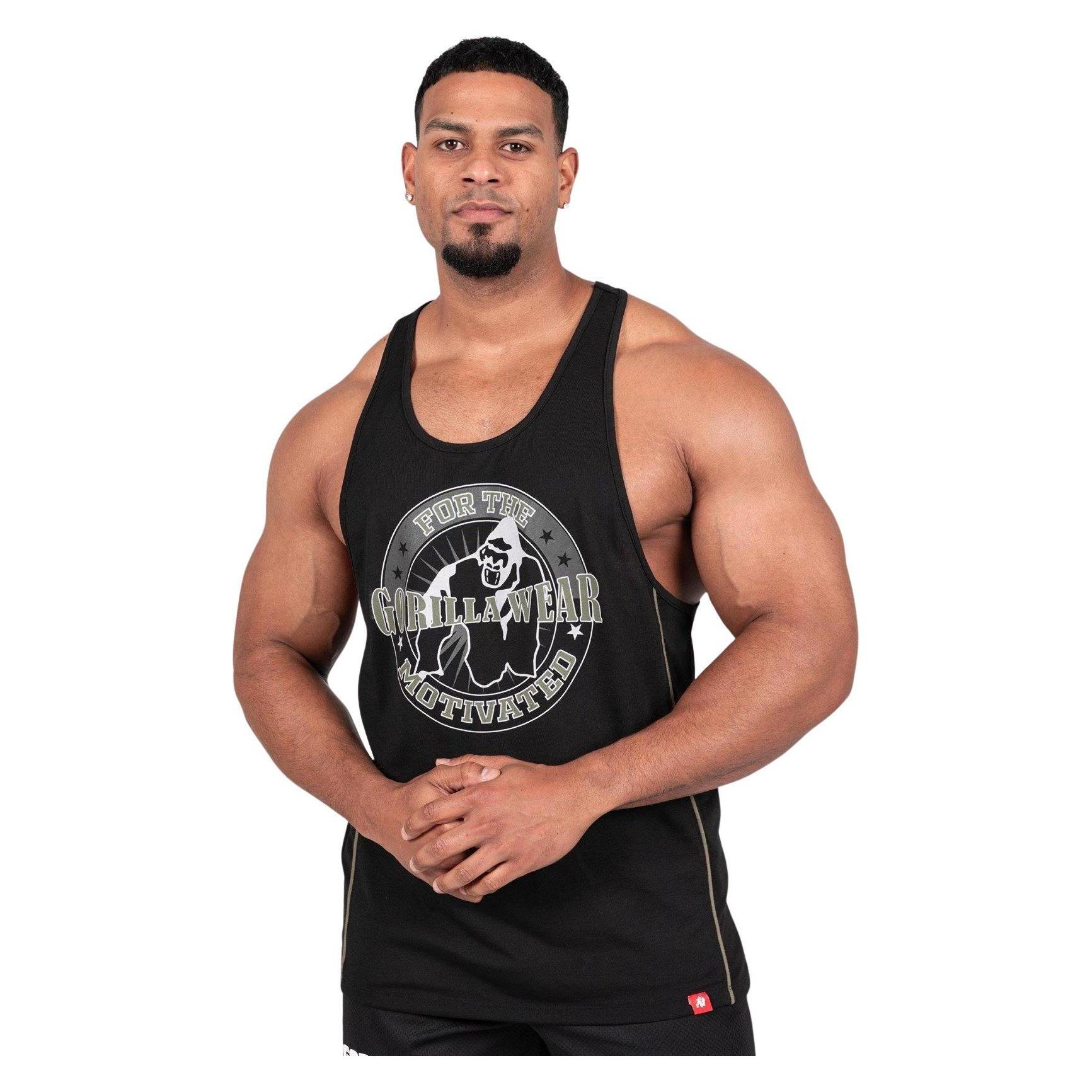 Gorilla Wear, Herren, Sportshirt, Casper Stringer (Xl), Grün, Schwarz, Xl