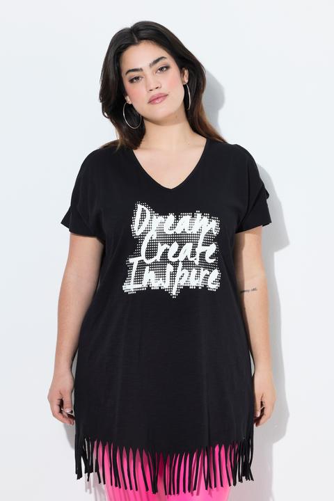 Produktbild Angel of Style Longshirt, A-Linie, Graffitti-Motiv, Fransen-Zipfelsaum (52)