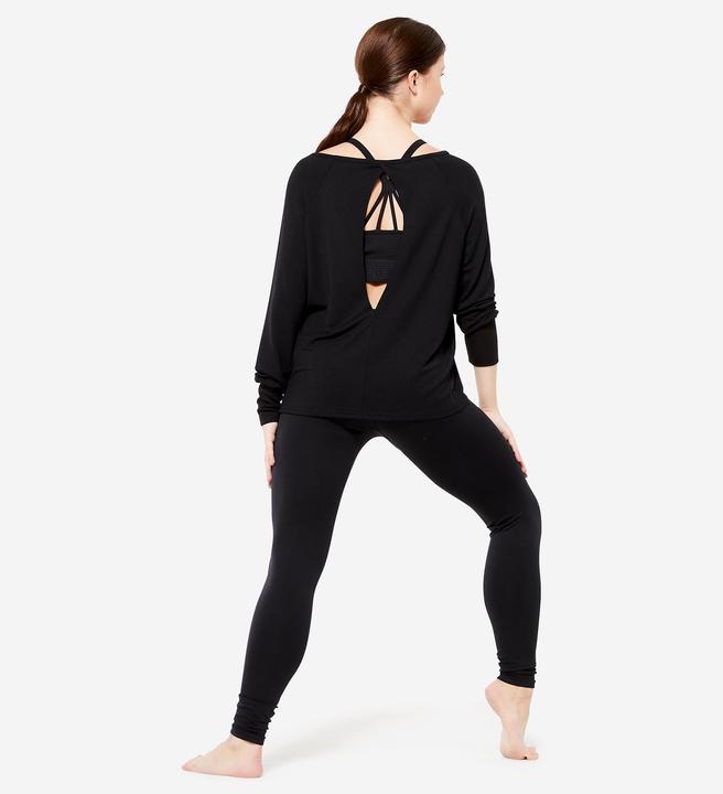 Produktbild Domyos Sweatshirt Modern Dance Damen fliessend - schwarz (L)