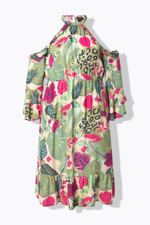 Actual product image Ulla Popken Printed Cold Shoulder Dress (60)
