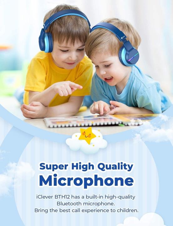 Produktbild Iclever Bluetooth-Kinderkopfhörer mit LED-Leuchten