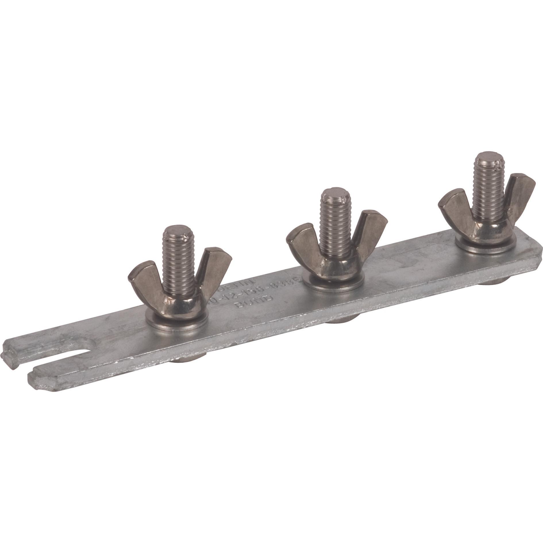 Dehn 465801 Sbarra di messa a terra St/tZn L 181mm f. 3 messe a terra con viti M10x35, Accessori di elettronica + Alloggiamento, Argento