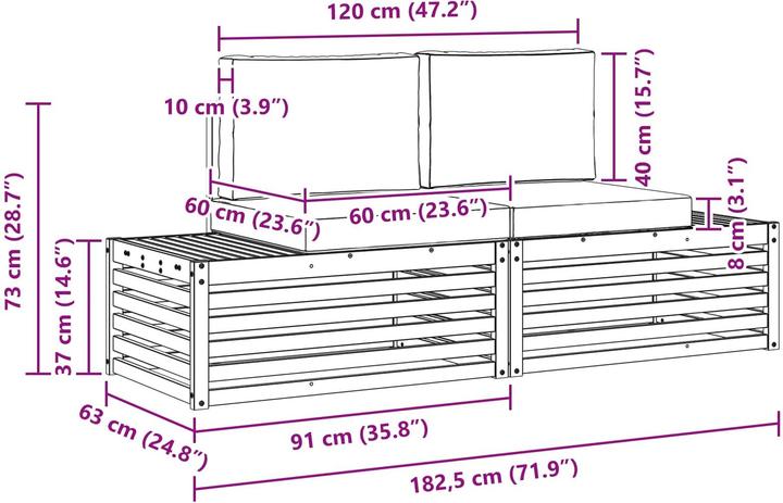 Produktbild vidaXL Outdoor-Sofa