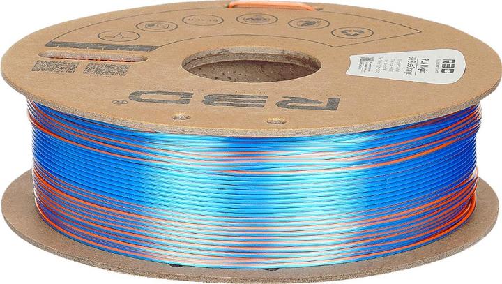 Actual product image R3D eSilk Magic-PLA Blue-Orange Filament 1.75mm 1Kg (PLA, 1.75 mm, 1000 g, Orange, Blue)