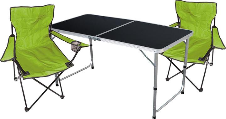 Produktbild Mojawo 3-teiliges Campingmöbel Set Lime Tisch höhenverstellbar + Stühle