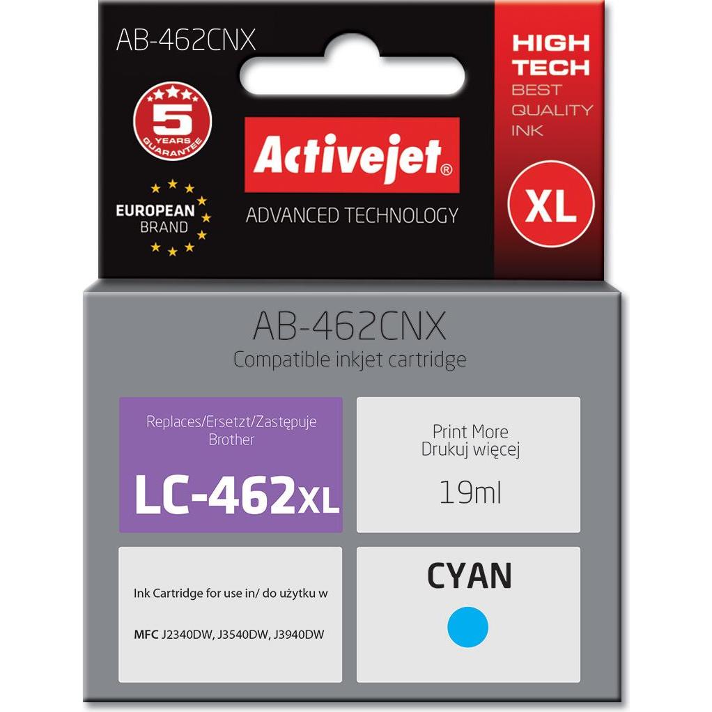 Activejet, Druckerpatrone, AB-462BNX Tinte für Brother Drucker Ersatztinte Brother LC-462XLBK Supreme 64 ml schwa