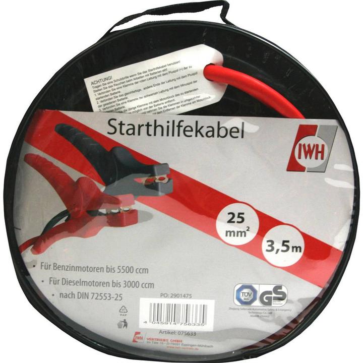 Produktbild IWH 075633 Starthilfekabel 30.0 mm² Aluminium (kupferbeschichtet) 3.5 m