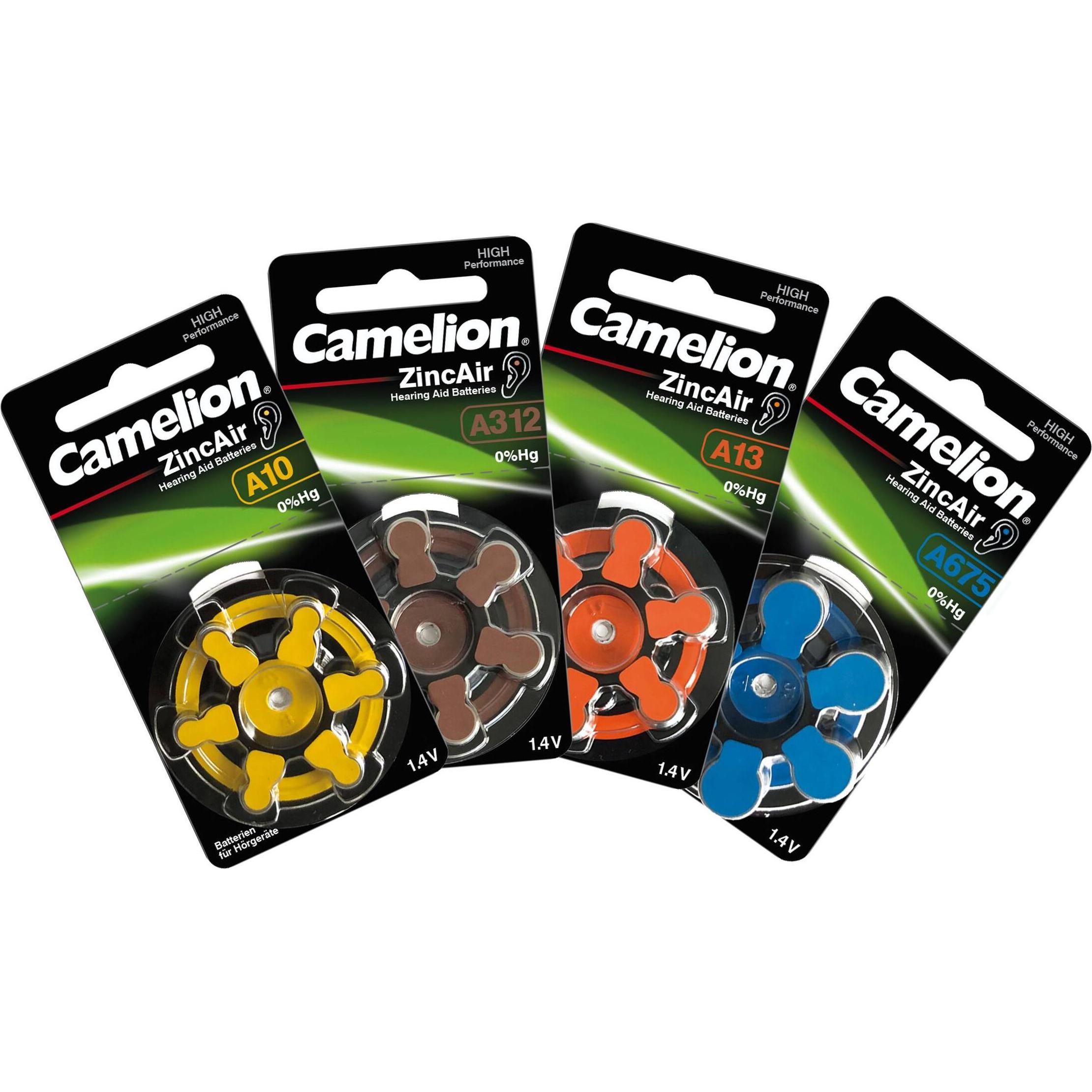 Thumbnail - Camelion A312 - Einwegbatterie - Zink-Luft - 1,4 V - 6 Stück(e) - Silber - 92 mm (6 Stk., A312, 160 mAh), Batterien + Ak...