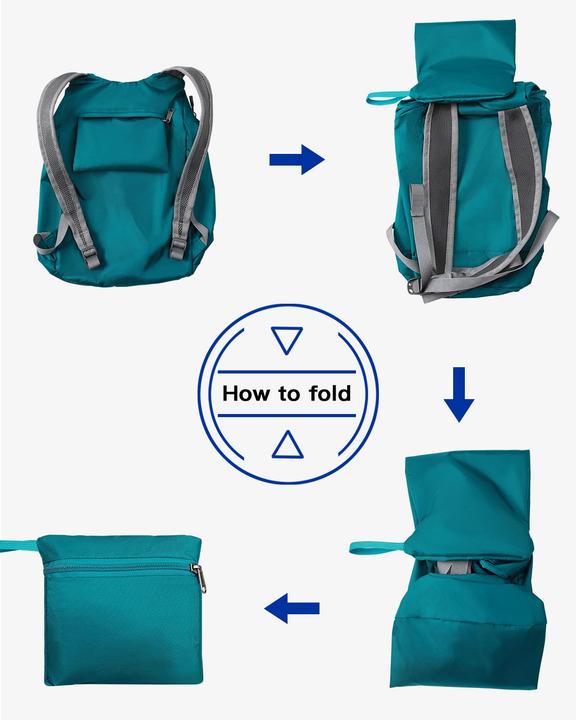 Produktbild Only-Bags.Store Ultraleichter faltbarer Rucksack : Kleiner verpackbarer Wanderrucksack Leichter dünner Rucksack (15 l)