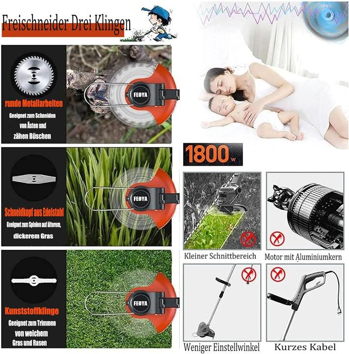 Immagine prodotto Knutat Akku-Rasentrimmer (Filo di taglio, Coltelli plastica, Lama per taglio metalli)