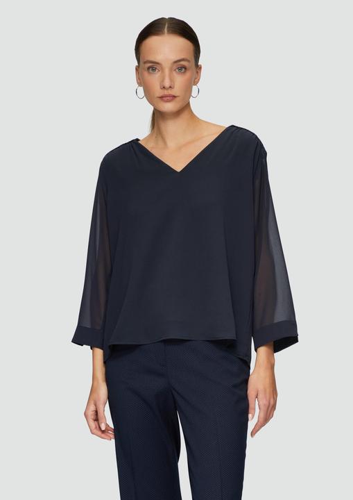 Produktbild S.Oliver Bluse Chiffon-Bluse mit Smokdetails (34)