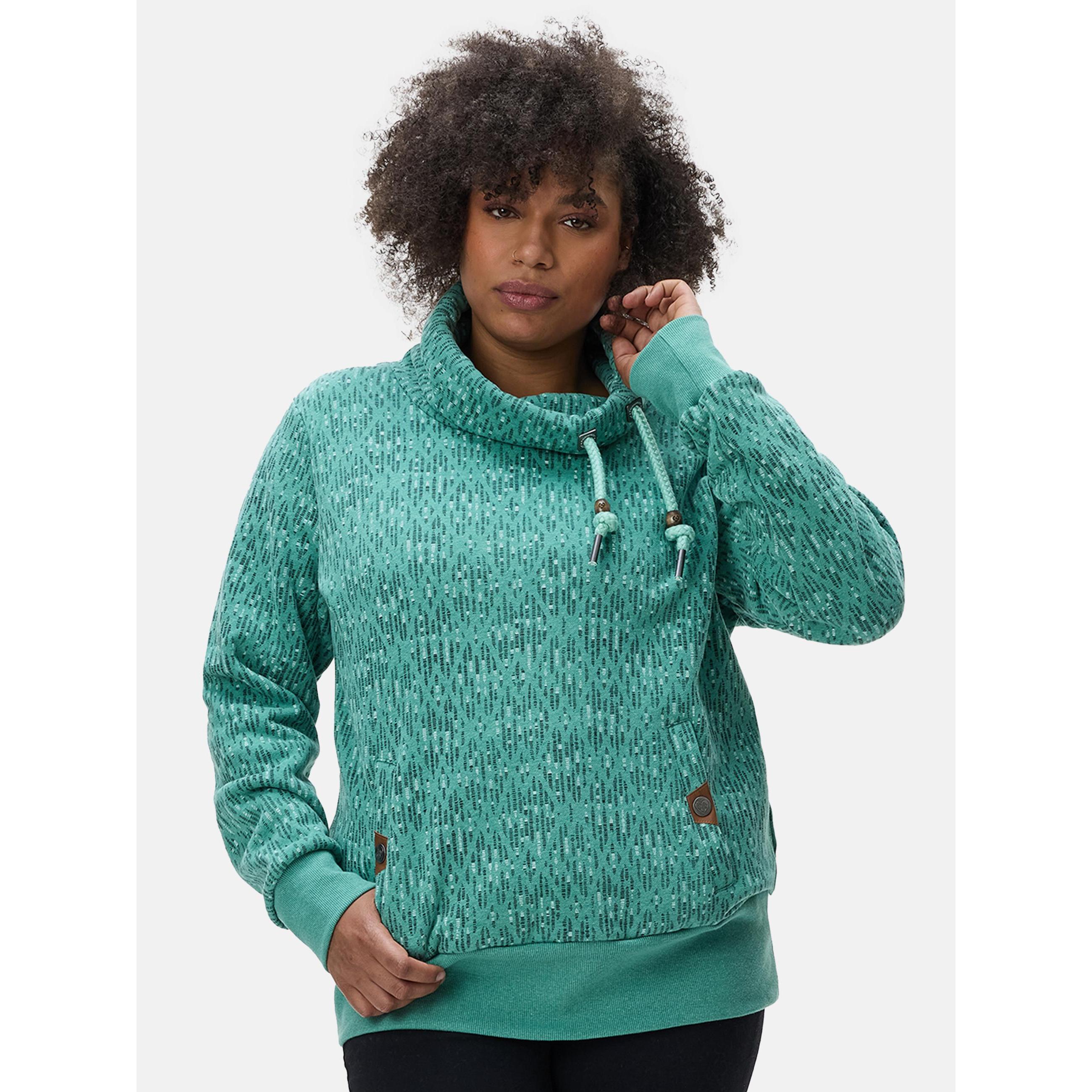 Ragwear, Damen, Pullover, Rylie Print Plus, Grün, (50)