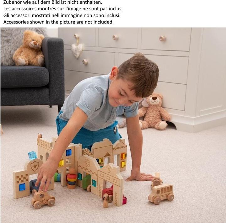 Actual product image TickiT Slot-together wooden play city scene