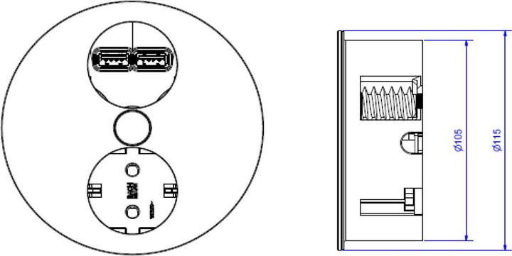 Productafbeelding Bachmann TWIST 1xCEE7/3 1xUSB Lader