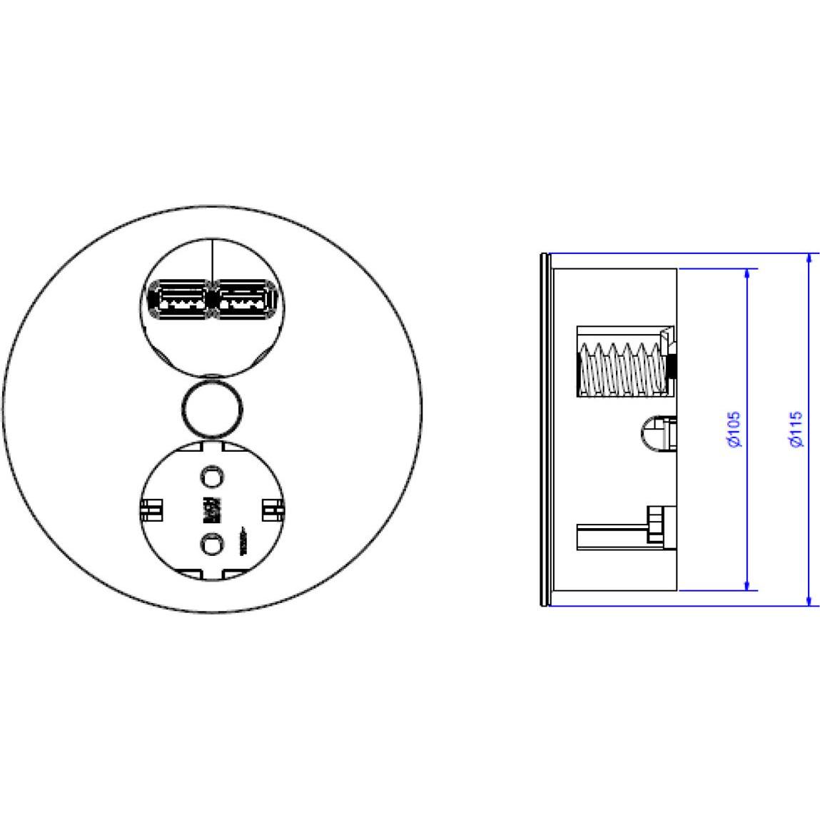 Thumbnail - Bachmann, Steckdose, TWIST 1xCEE7/3 1xUSB Charger