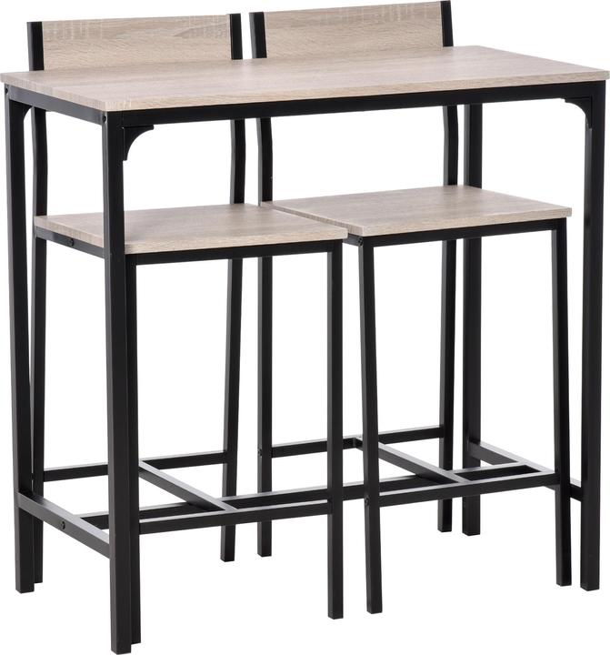 Produktbild Homcom Bartisch mit 2 Stühlen (89 x 45 x 87 cm)