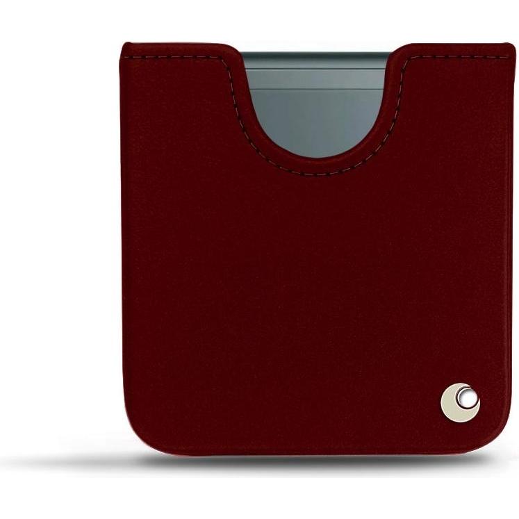 Noreve Custodia in pelle per Samsung Galaxy Z Flip3 (Samsung Galaxy Z Flip3), Cover smartphone, Rosso