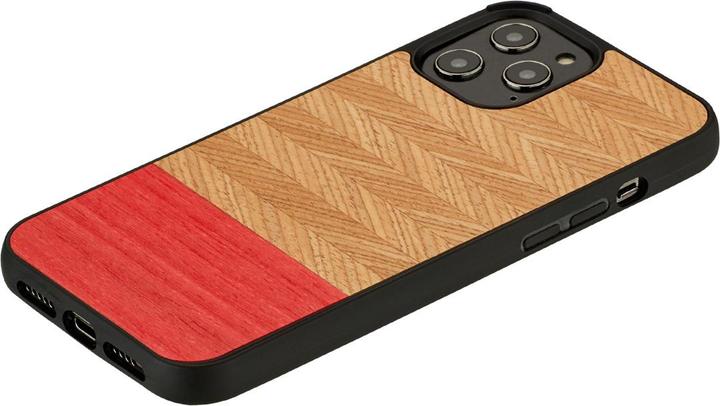 Produktbild Man.Wand &WOOD case for iPhone 12/12 Pro herringbone azalea juodas (Apple iPhone 12, Realme 12 Pro+)