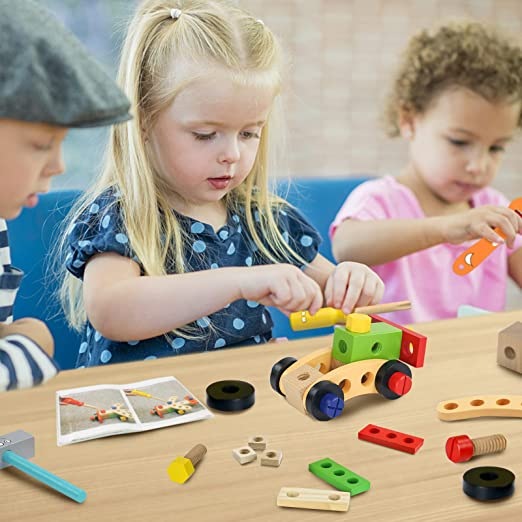 Image du produit Esmée Holz Kinder Werkzeug Koffer Handwerker Tool Zubehör Lern Spielset 36-tlg. Set